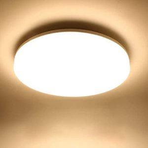 LE 13 inch 24W Flush Mount LED Ceiling Light 2500lm 200W Equivalent, Waterproof, 3000K Soft Warm White Bright Ceiling Fixture for Bedroom, Bathroom, Kitchen, Porch, Laundry, Living Room, Non Dimmable