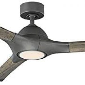 Woody Smart Indoor and Outdoor 3-Blade Ceiling Fan 60in Graphite Weathered Gray with 3000K LED Light Kit and Remote Control works with Alexa, Google Assistant, Samsung Things, and iOS or Android App
