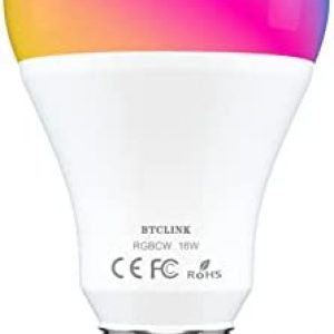 BtcLink Smart Light Bulb,16W (150W Equivalent) 1600Lumen Smart Alexa Light Bulb, Ultra Bright E26 A19 Led Full Color Changing 2.4 GHz WiFi Light Bulb Compatiable with Alexa, Google(No Hub Required)