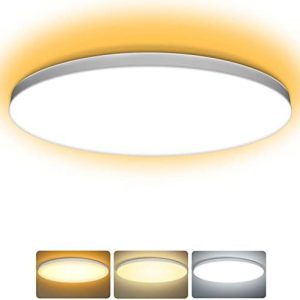 Aphyni 12 Inch LED Dimmable Ceiling Light Smart Wall swtich dimming – 24w 3000K/4000K/6000K Flush Mount Ceiling Light Round Flat Panel Light for Living Room Bedroom Kitchen CE ERP Listed