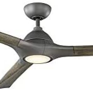 Woody Smart Indoor and Outdoor 3-Blade Ceiling Fan 72in Graphite Weathered Gray with 3000K LED Light Kit and Remote Control works with Alexa, Google Assistant, Samsung Things, and iOS or Android App