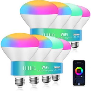 OHLUX Smart Light Bulbs, LED Indoor Flood Light Bulb for Cans, Bright BR30 900LM 10W (80W Equivalent), Compatible with Alexa Google, WiFi Bluetooth RGB Color Changing Light Bulb, 8 Pack