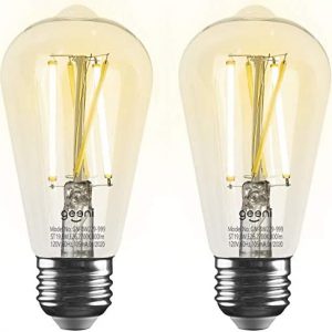 Geeni LUX Edison ST19 Edison WiFi LED Smart Bulb, 2700K – 6500K 8W, E26 Base, Dimmable, Tunable White Light, Compatible with Amazon Alexa & Google Home – No Hub Required- 2 Pack