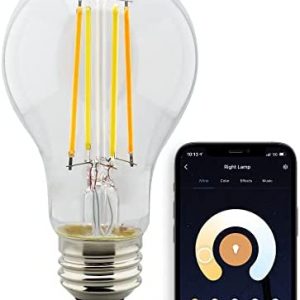 Satco S11250 Starfish Tunable White WiFi Smart LED Light Bulb, Works with Siri, Alexa, Google Assistant, SmartThings, Clear, A19, 1 Pack