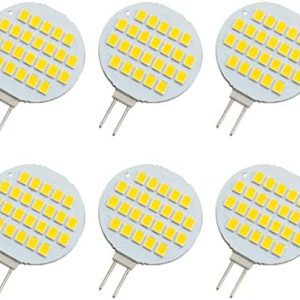 GRV G4 24-2835 SMD LED Bulb Lamp Super Bright Warm White RV Camper Cabinet Dome Light AC/DC12V-24V Pack of 6(3.0Generation)