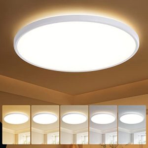 ocioc 18inch Flush Mount Ceiling Light, 36W 3600LM 5CCT Selectable, Dimmable LED Ceiling Light Fixture for Kitchen Bedroom Living Room, Modern Low Profile Style