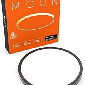 TALOYA LED Flush Mount Ceiling Light 5000k 8.9inch Round Black 18w=180w(Equivalent) Simple Lamp for Bedroom Hallway Kitchen Gallery Low Ceilings Areas, ETL Listed