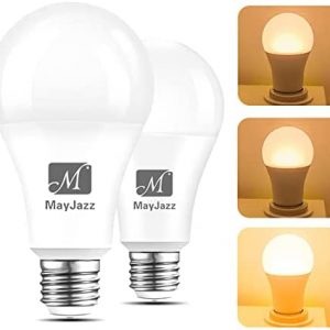 M MayJazz 3 Way LED Light Bulbs 50 100 150 Watt Equivalent,A21 Three Way Light Bulbs 3000K Soft White,6-14-20W,E26 Meduim Base,2 Pack