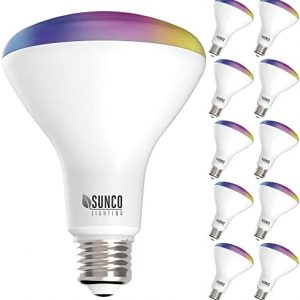 Sunco Lighting 10 Pack BR30 Alexa Smart Flood Light Bulbs, Color Changing LED Recessed WiFi Bulb, 8W, RGBCW, Dimmable, 650 LM, Compatible with Alexa & Google Assistant, E26 Base, No Hub Required