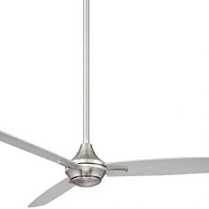 WAC Smart Fans Blitzen Indoor and Outdoor 3-Blade Ceiling Fan 54in Brushed Nickel with Remote Control works with Alexa and iOS or Android App