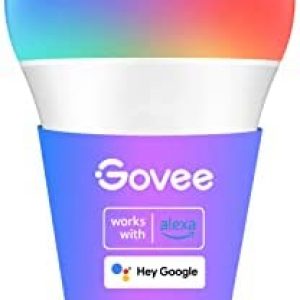 Govee Smart Light Bulbs, Color Changing Light Bulbs with Music Sync, 54 Dynamic Scenes, 16 Million DIY Colors WiFi & Bluetooth Light Bulbs Work with Alexa, Google Assistant & Govee Home App, 1 Pack
