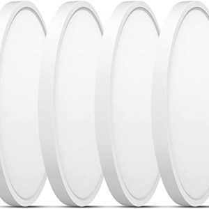 ocioc 4 Pack 9inch LED Flush Mount Ceiling Light White, 18W 1800LM 5000K Ceiling Light Fixture for Hallway Porch Dining Room Not Dimmable
