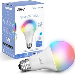 Feit Electric Smart Bulb, 100W Equivalent Color Changing and Tunable White, 2.4Ghz Wifi light bulb, No Hub Needed, Works with Alexa and Google Assistant, High CRI Dimmable LED OM100/RGBW/CA/AG, 1 Pack