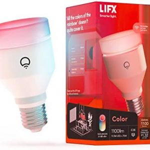 LIFX Color, A19 1100 lumens, Wi-Fi Smart LED Light Bulb, Billions of Colors and Whites, No bridge required, Works with Alexa, Hey Google, HomeKit and Siri, Multicolor