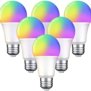 OHMAX Smart Light Bulbs, Color Changing Light Bulbs A19 E26 75W Equivalent, WiFi Light Bulbs Smart Bulbs Work with Alexa Google Home No Hub Required, Dimmable 2700K Warm White, 800 Lumens, 6 Pack