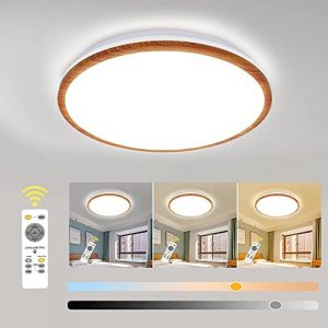 Depuley LED Flush Mount Ceiling Light, 35W Dimmable Round Ceiling Light Fixture with Remote, Close to Ceiling Light Fixtures for Living Room, Bedroom, Dining Room, 3-Light Color Changeable, Timing