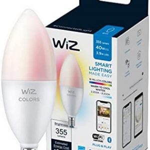 WiZ Connected Color 60W Candle B11 Smart WiFi Light Bulb, 16 Million Colors, Compatible with Alexa and Google Home Assistant, No Hub Required, 1 Bulb