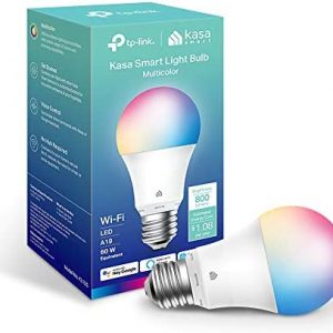 New Kasa Smart Bulb, Full Color Changing Dimmable Smart WiFi Light Bulb Compatible with Alexa and Google Home, A19, 9W 800 Lumens,2.4Ghz only, No Hub Required, 1-Pack (KL125), Multicolor