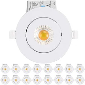 Gasonny 16 Pack Led Recessed Light 4 Inch,Adjustable Eyeball Gimbal, LED Recessed Lighting with Junction Box 9 Watts 750Lm Dimmable Ceiling Light ETL Listed (3000k/4000k/5000k Option)
