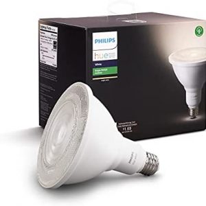 Philips Hue White Outdoor PAR38 13W Smart Bulbs (Philips Hue Hub Required), 1 White PAR38 LED Smart Bulb, Works with Alexa, Apple HomeKit and Google Assistant