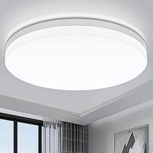 Airand 5000K LED Ceiling Light Flush Mount 18W 1650LM Round LED Ceiling Lamp for Kitchen, Bedroom, Bathroom, Hallway, Stairwell, 9.5”, Waterproof IP44, 80Ra, 150W Equivalent (Daylight White)…