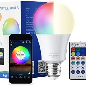 iodoo 1 Pack Led Light Bulb with Remote, 2700K-6500K + RGB Sorft Warm White Light Bulbs, E26 Base,Support Alexa and Google, LED Light 1000LM 80W Equivalent for Halloween Christmas
