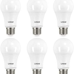 Linkind Dimmable A19 LED Light Bulbs, 100 Watt Equivalent, E26 Base, 2700K Soft White, 15.5W 1600 Lumens CRI80+ 120V, UL Listed FCC Certified, Pack of 6